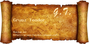 Grusz Teodor névjegykártya